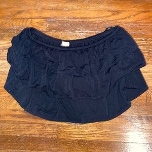 Black ruffle tube top